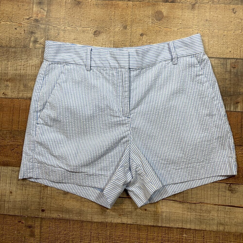 LOFT Blue & White Striped The Rivera Shorts size 4